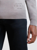 Pull col rond teddy taupe