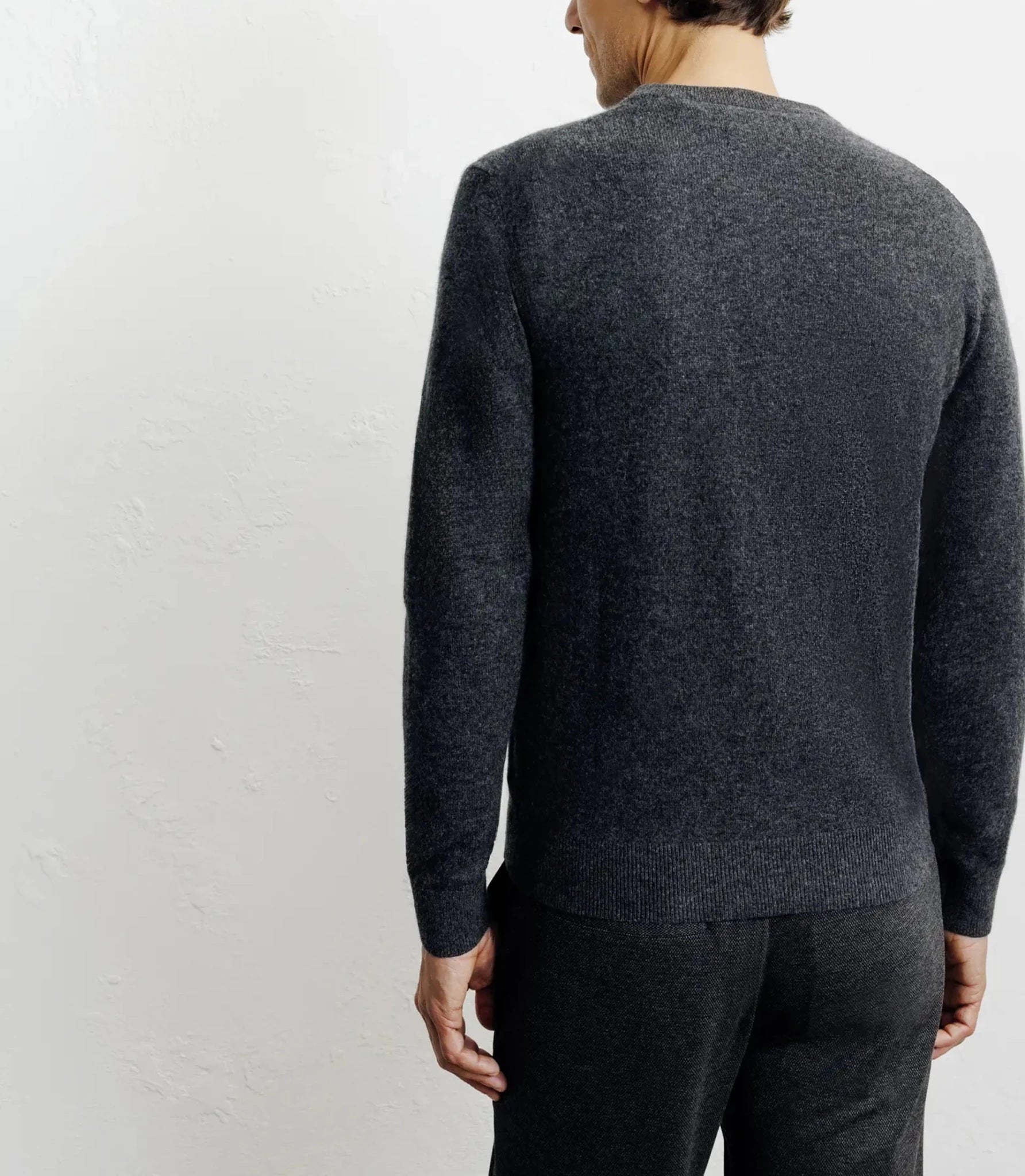 Pull col rond 100% cachemire anthracite - IZAC