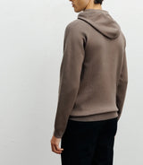 Shawl-knit hoodie