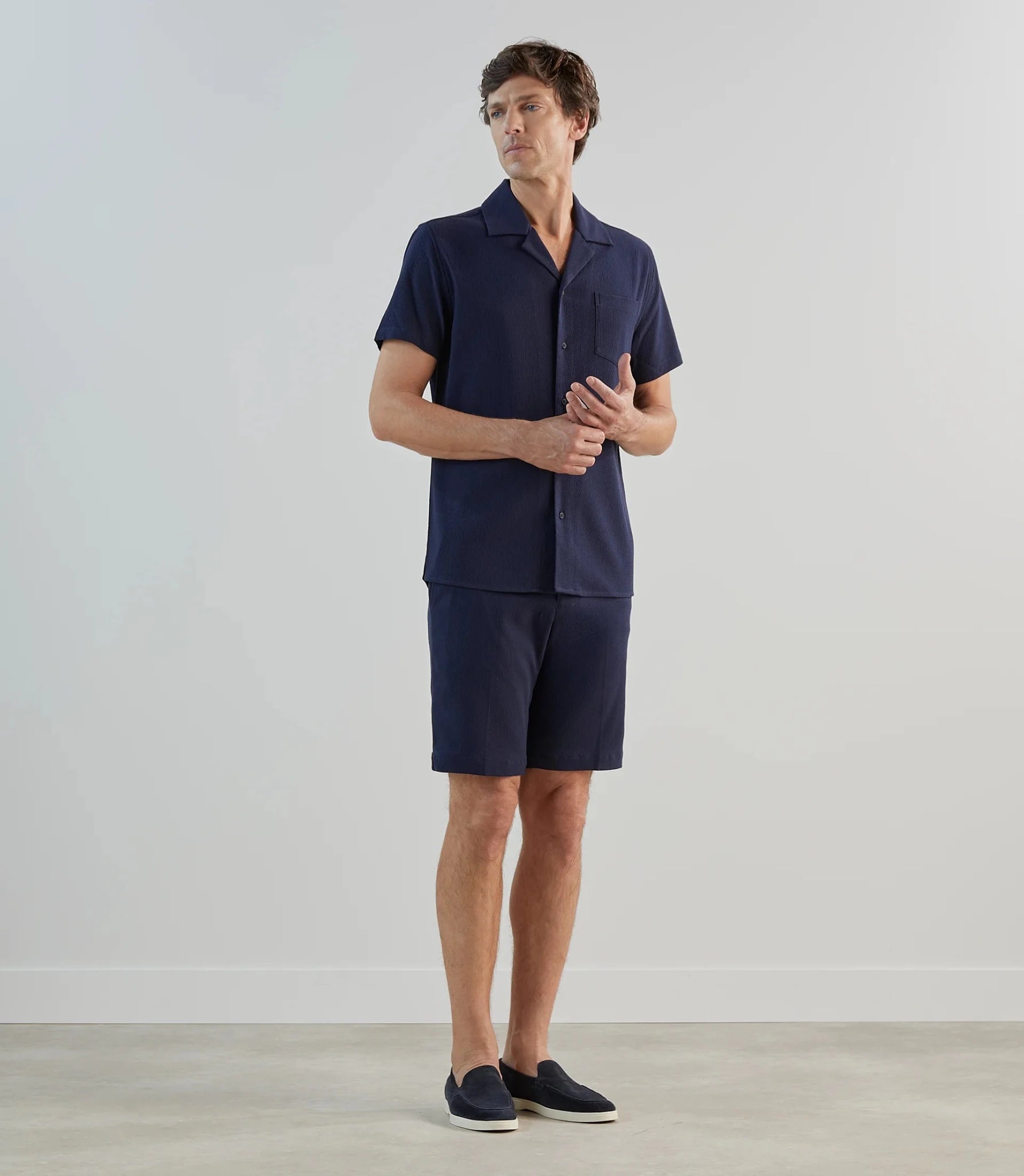 Bermuda à taille élastiquée marine - IZAC