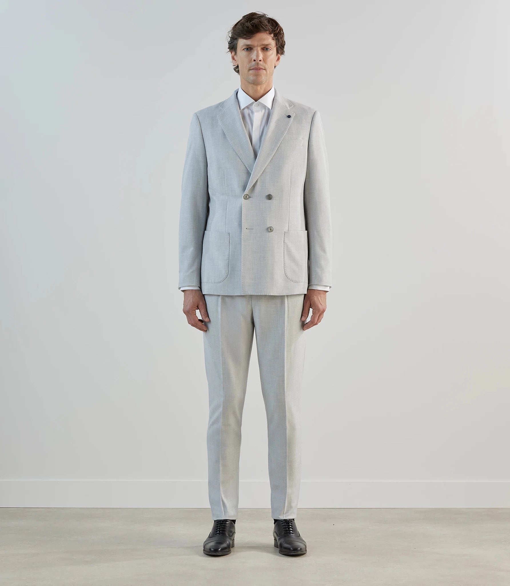 Costume croisé gris clair - IZAC