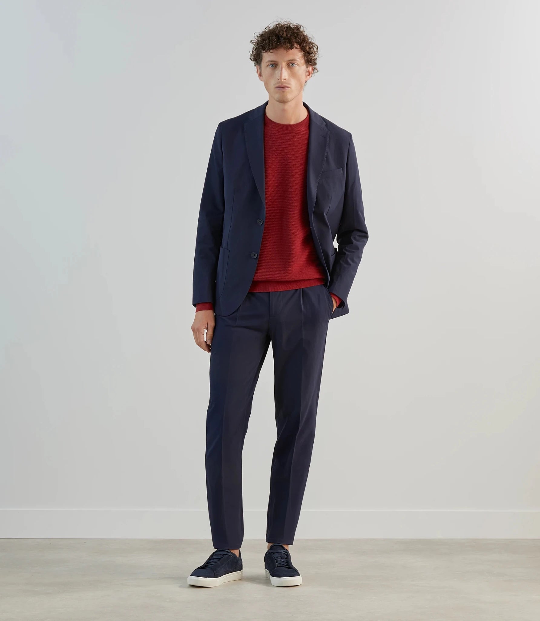 Pantalon ville en tissu technique marine