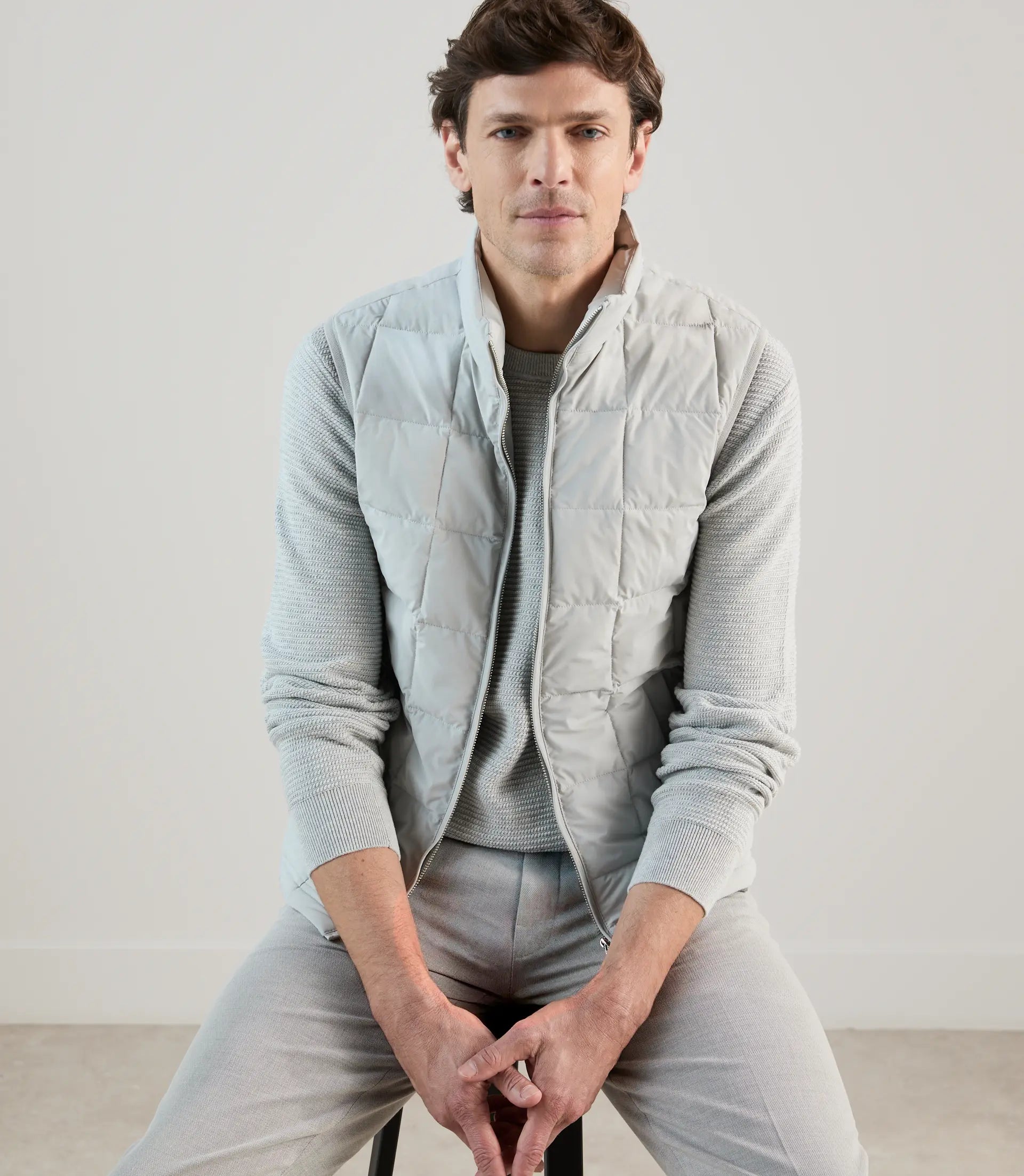 Doudoune sans manches gris perle - IZAC