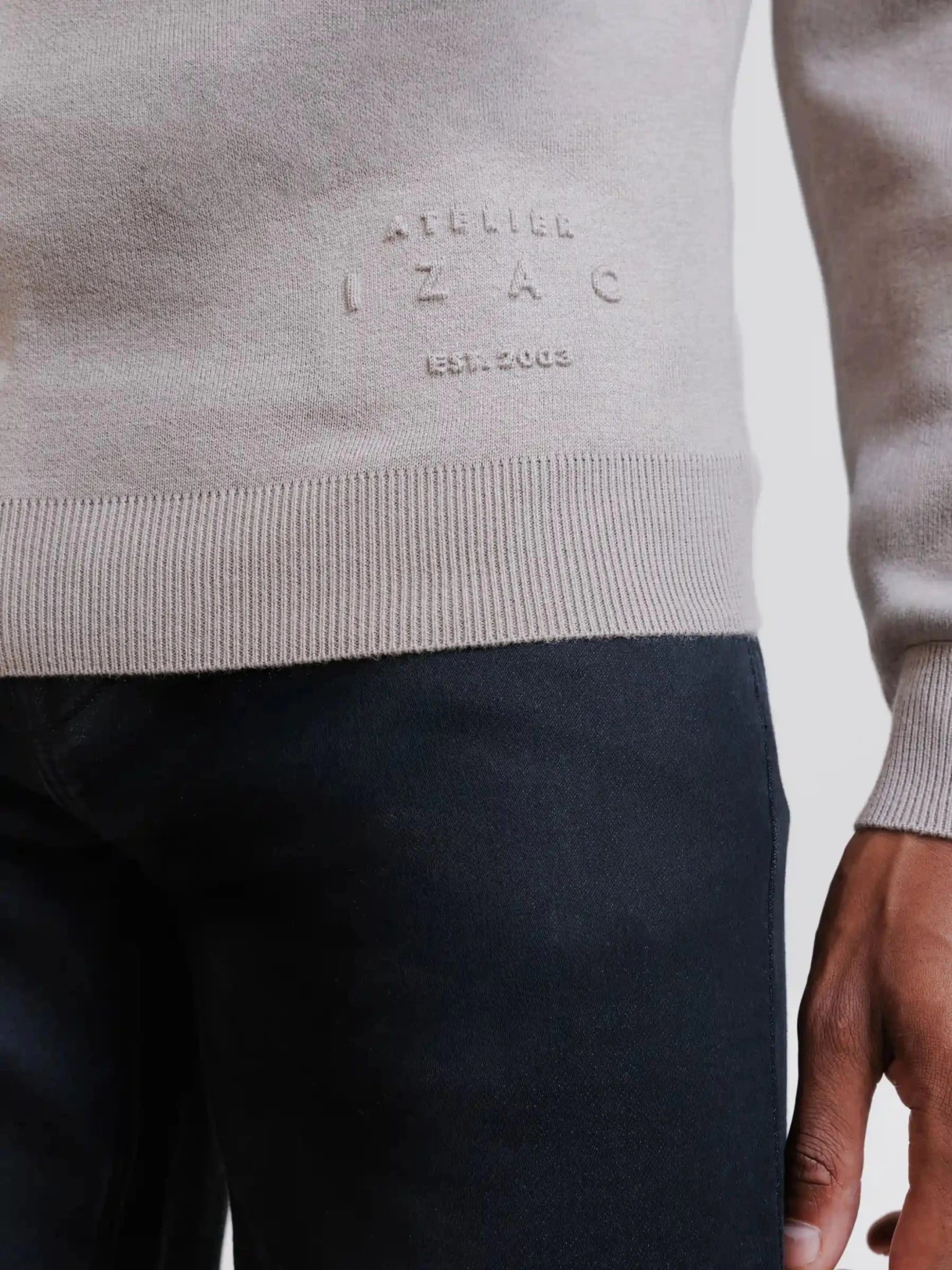 Taupe half-zip sweater