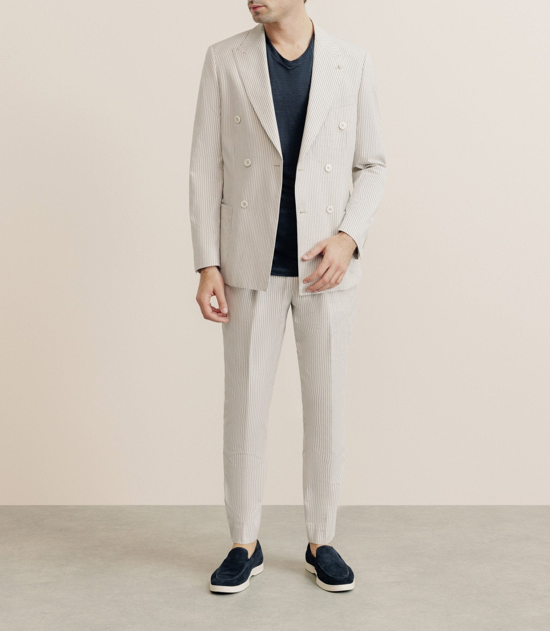 Veste ville croisée 6 boutons beige