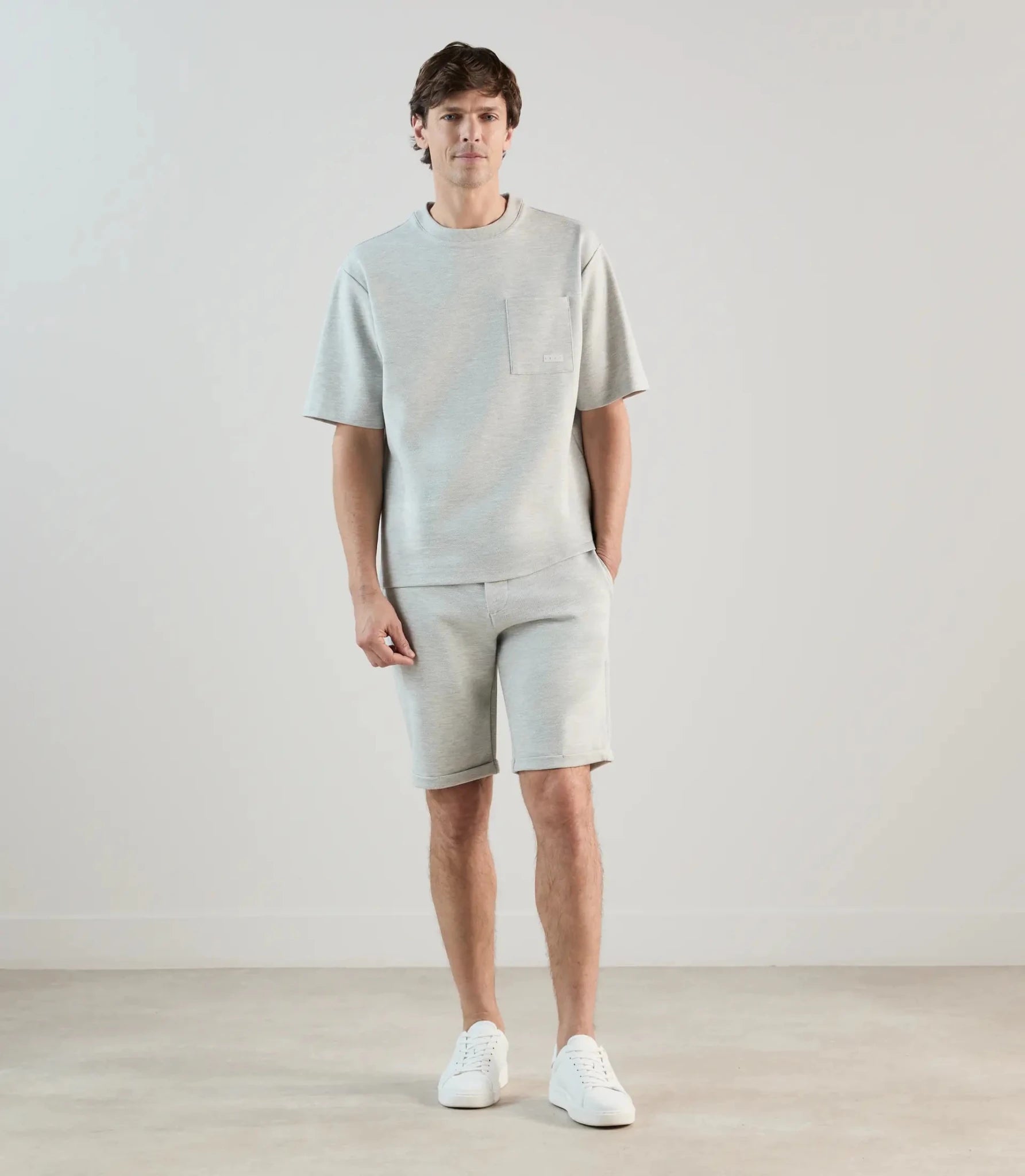 Bermuda en maille gris chiné - IZAC