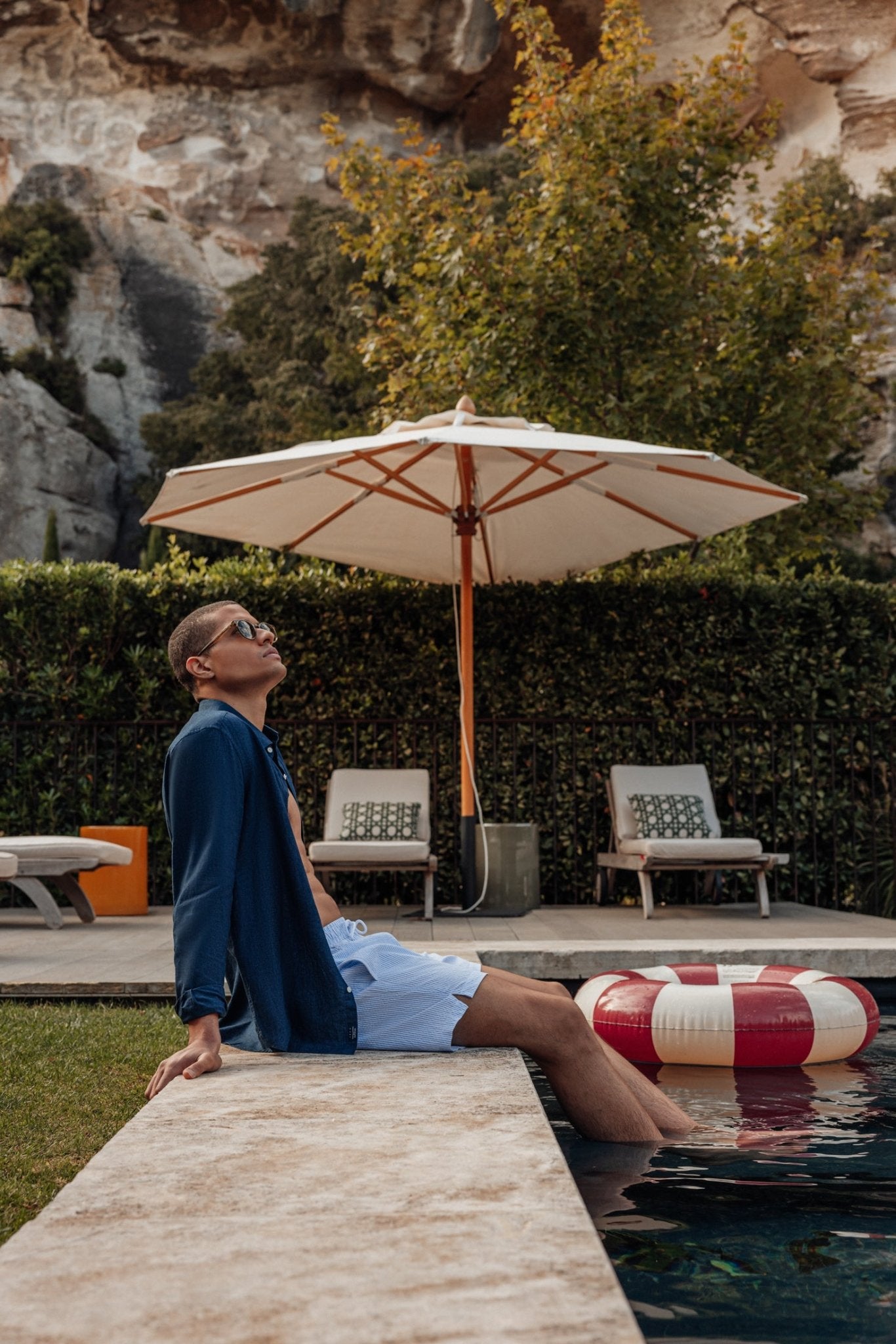 Chemise col boutonné marine - IZAC