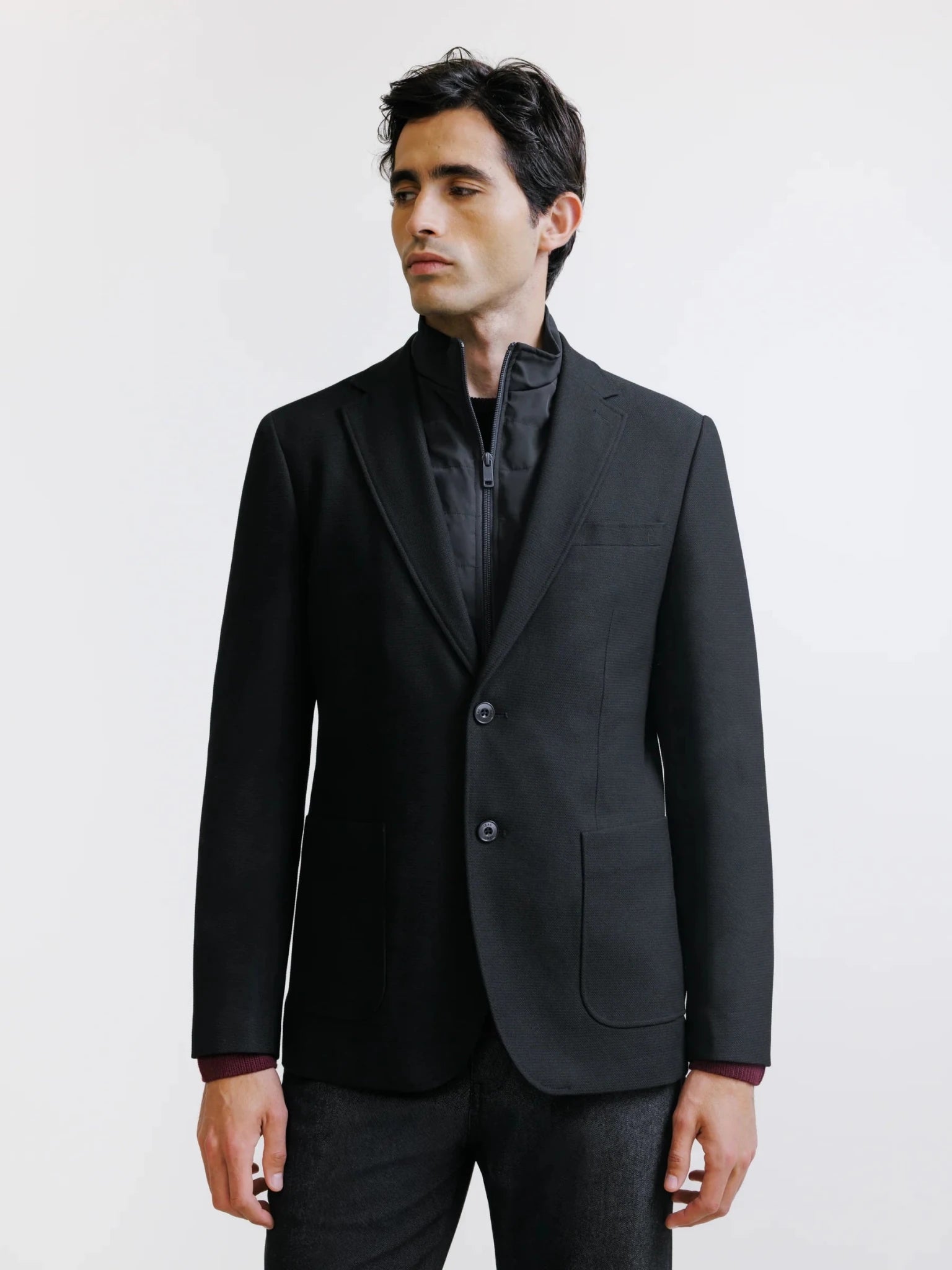 Veste en tissu armuré noire - IZAC