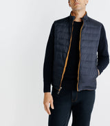 Doudoune sans manches réversible à col montant camel et marine - IZAC