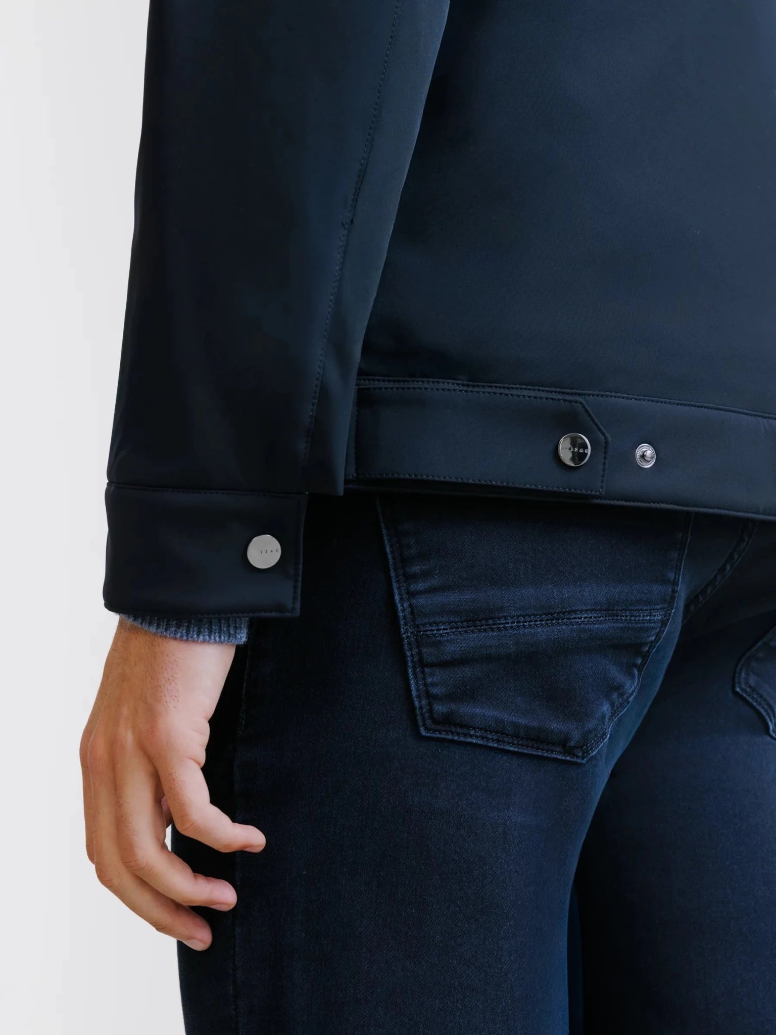 Blouson col chemise marine - IZAC