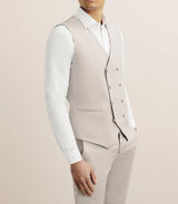 Costume 3 pièces cérémonie ajusté beige