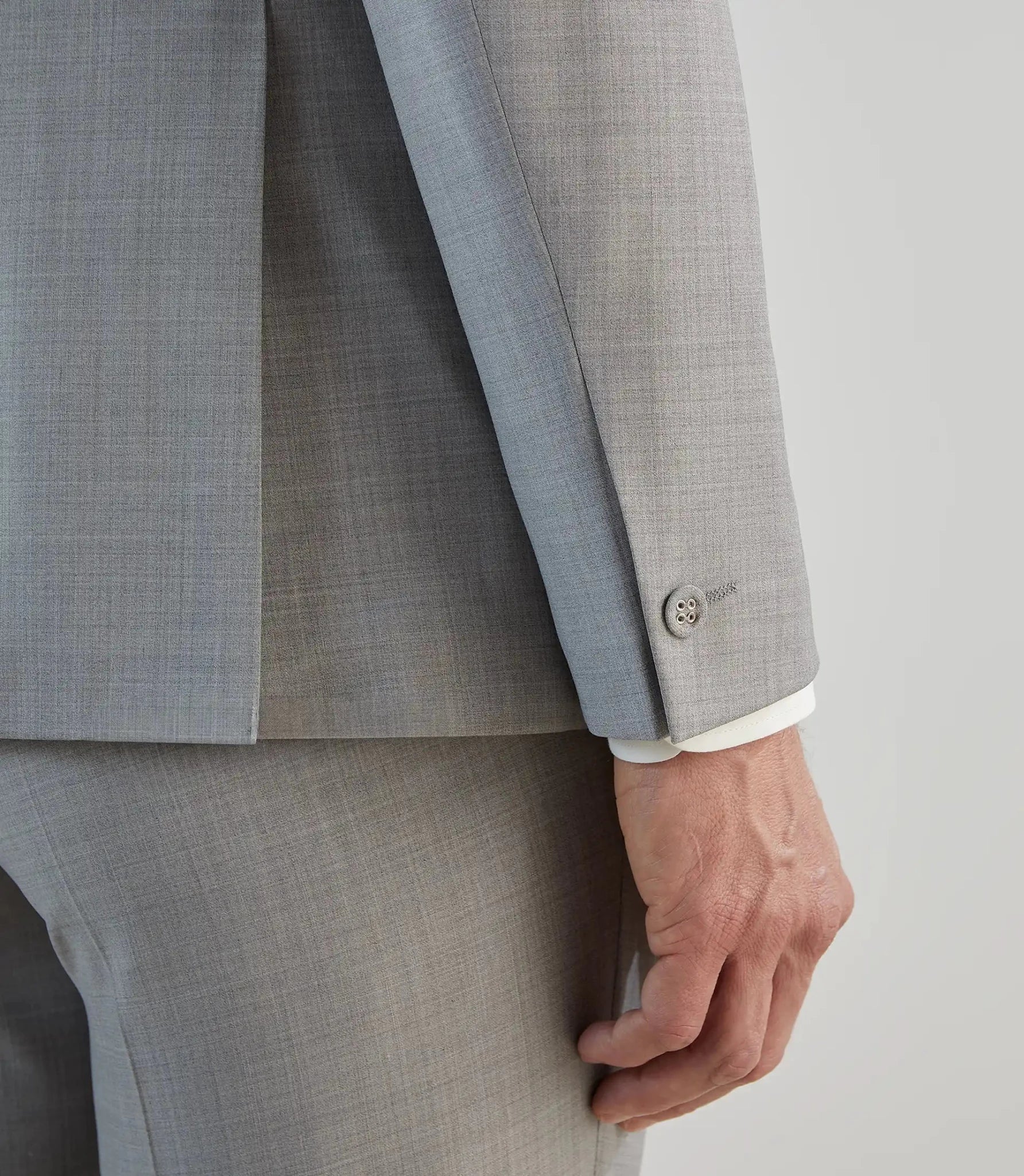 Costume 1 bouton gris ciel - IZAC