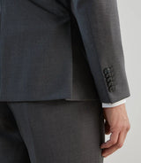 Two-button suit, 100% wool, medium grey