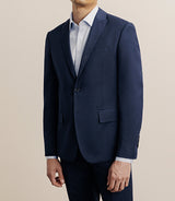 Costume 2 boutons en tissu faux uni marine