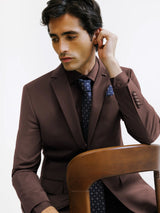 Brown 2-button wool blend suit