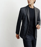 Veste en maille chevron anthracite