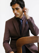 Brown 2-button wool blend suit
