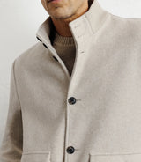 Beige stand-up collar jacket