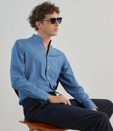 Chemise col philosophe ciel - IZAC