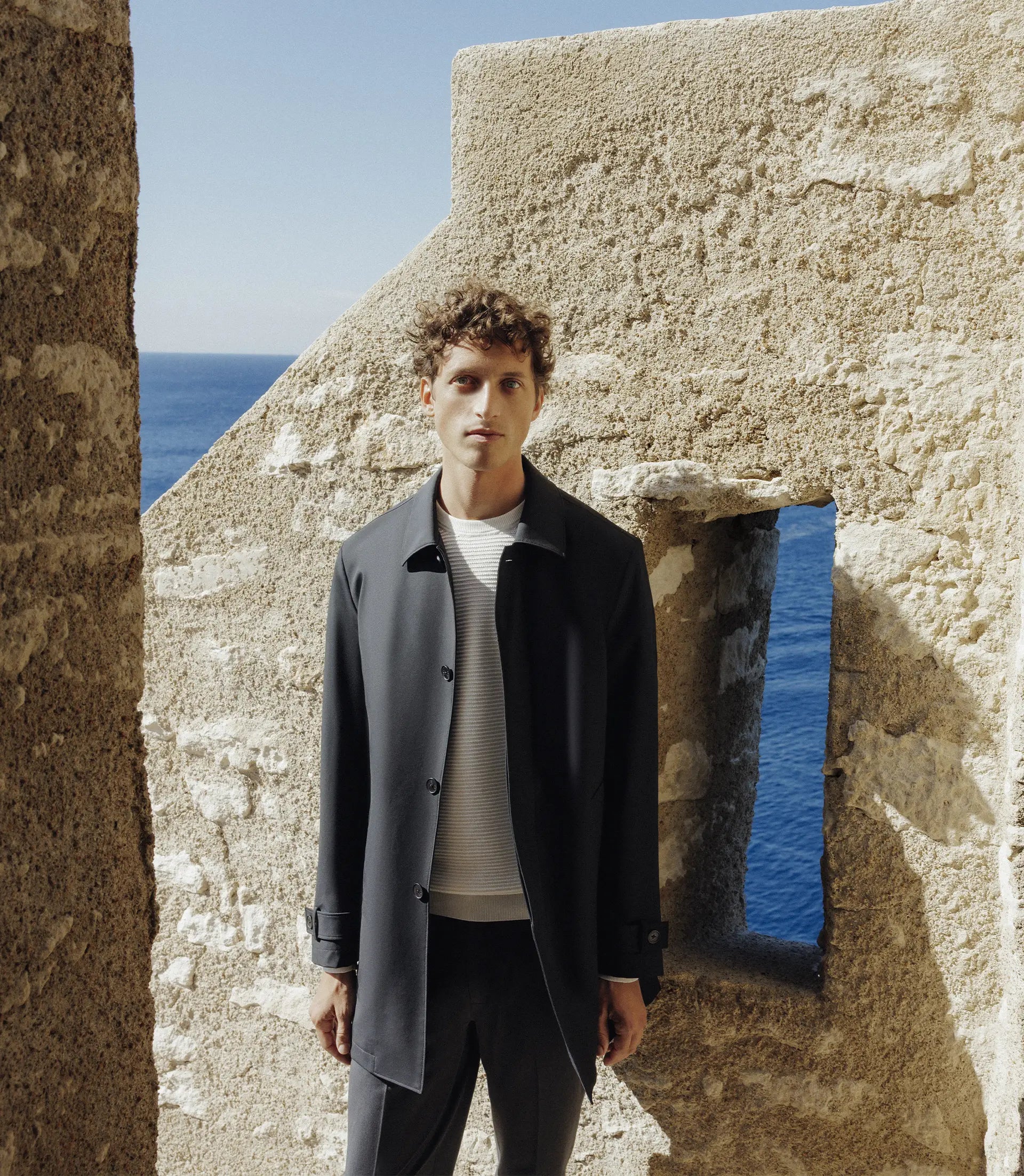 Manteau mi - long léger noir - IZAC