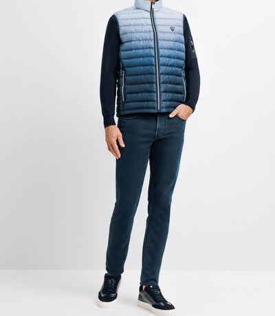 Doudoune sans manches dégradée et matelassée marine - IZAC