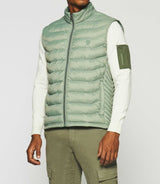 Sleeveless quilted high neck jacket khaki ROBIN