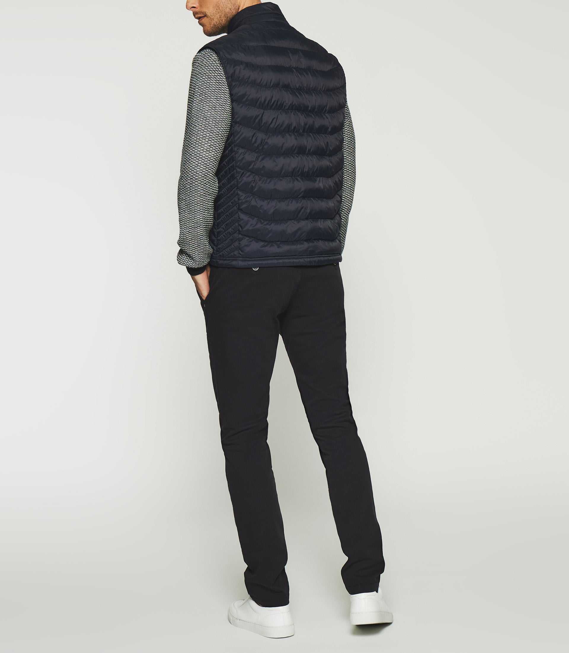 Sleeveless quilted down jacket navy ROBIN