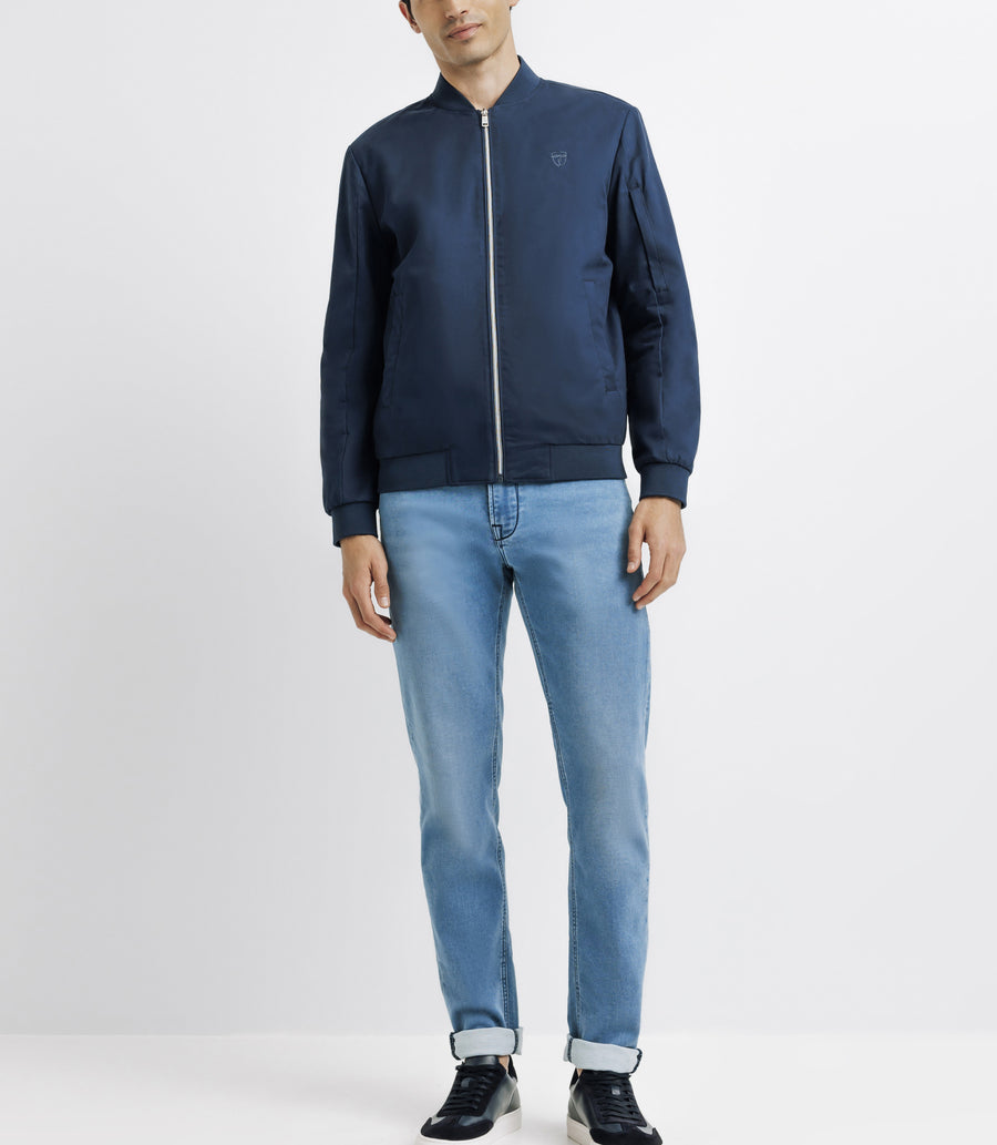 Blouson col teddy marine