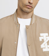 Blouson teddy bicolore beige et blanc