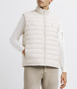 Ecru sleeveless light jacket