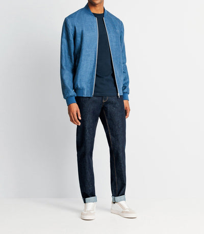 Blouson en lin indigo - IZAC