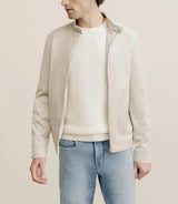 Blouson en suédine écru