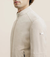 Blouson en suédine écru