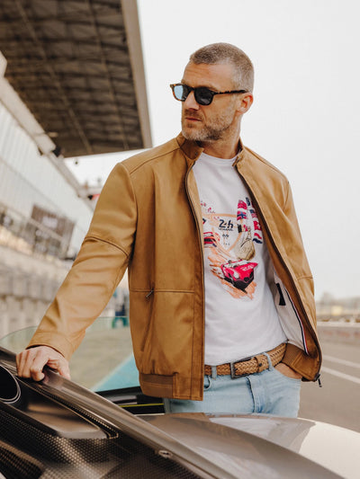 Blouson col motard camel 24h Le Mans - IZAC