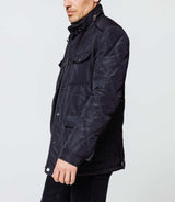 Navy quilted parka