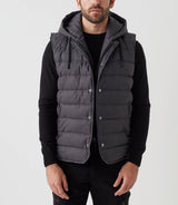 Fabio" charcoal grey sleeveless down jacket