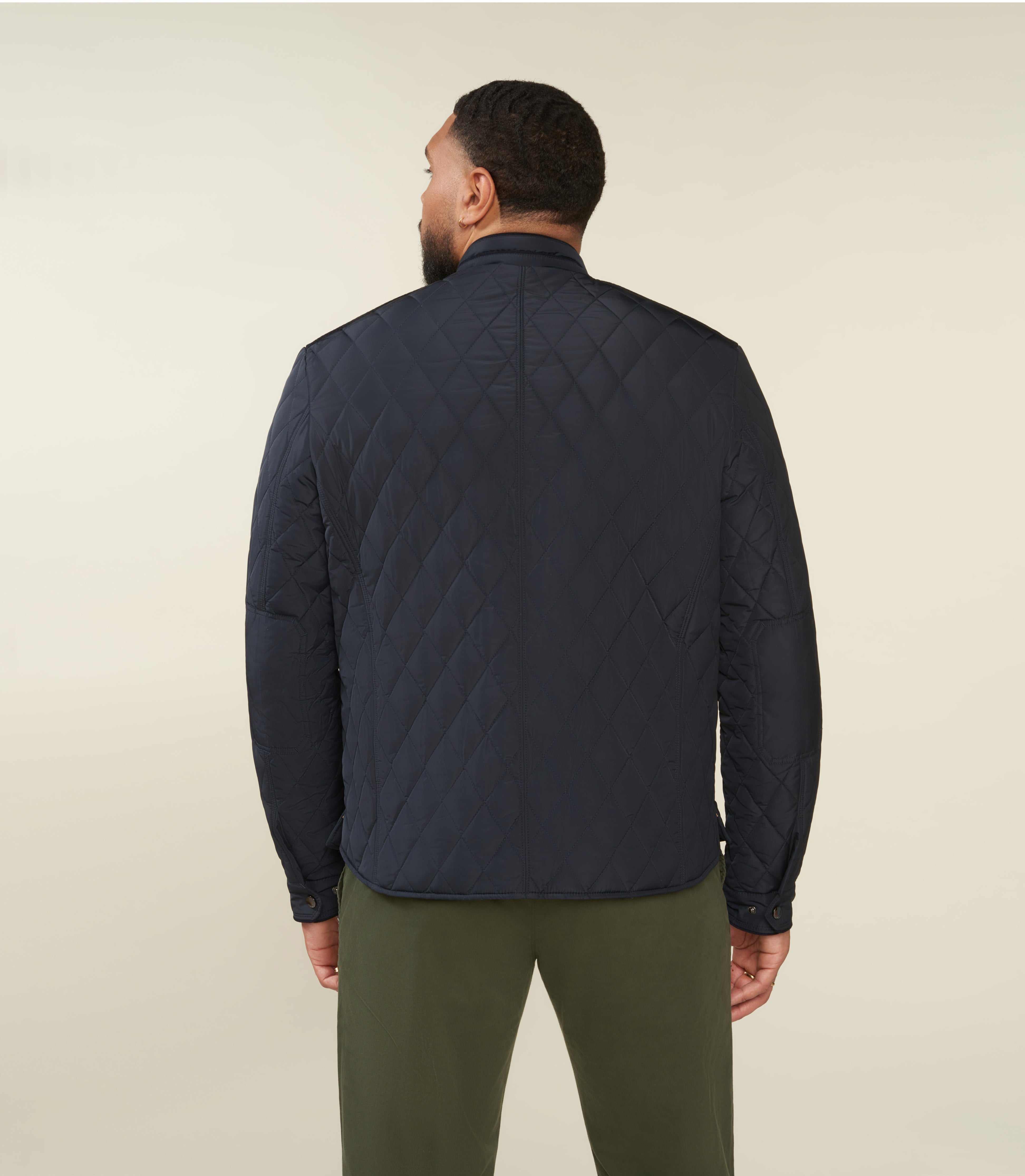 Blouson surchemise matelassé bi-matière marine MACEOBT