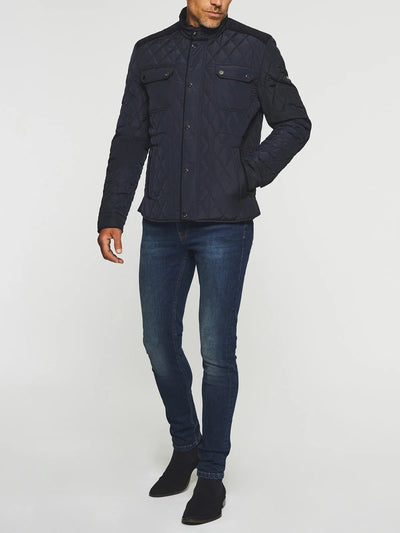 Blouson surchemise matelassé marine MACEO - IZAC