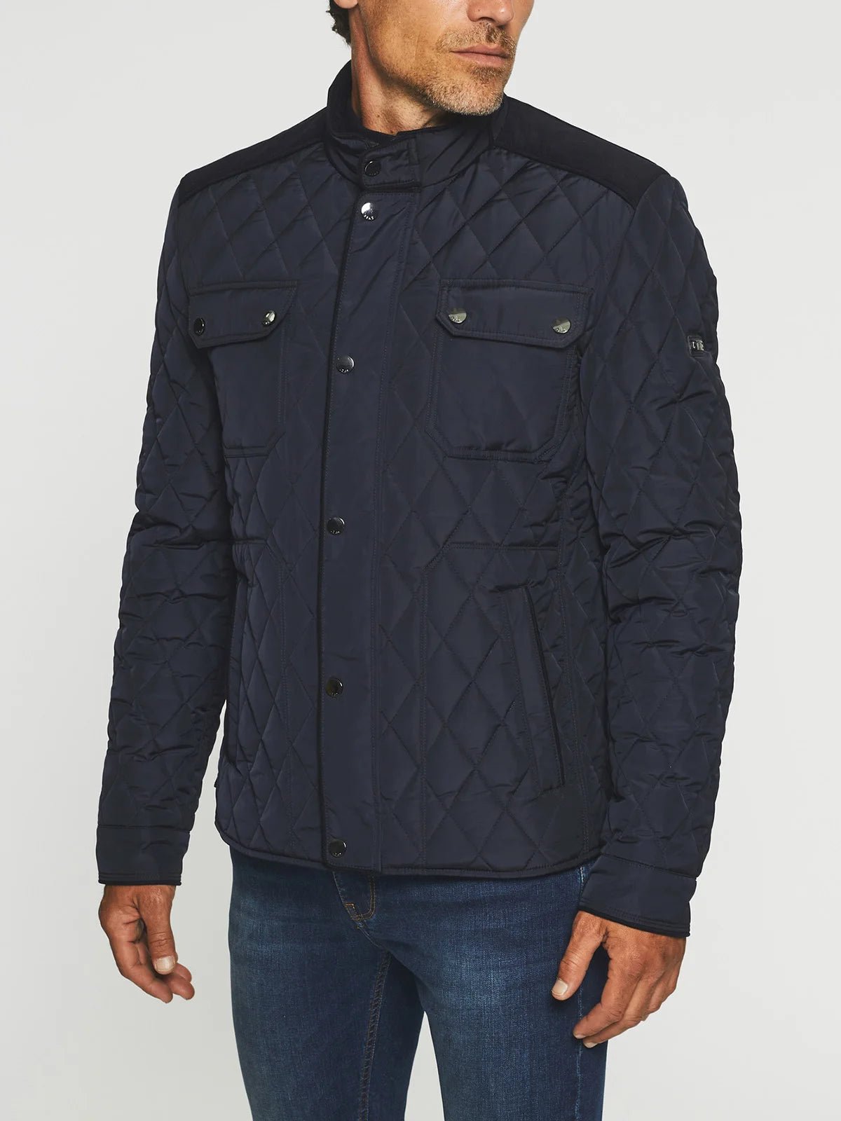 Blouson surchemise matelassé marine MACEO - IZAC