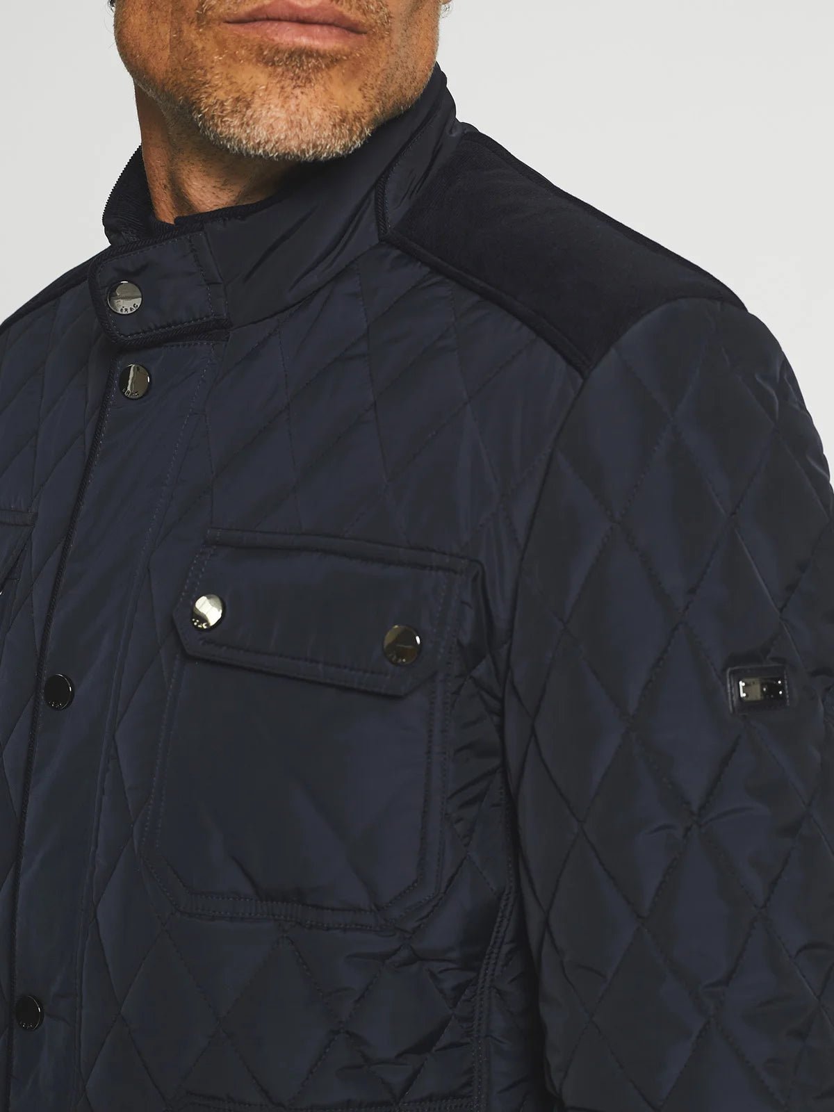 Blouson surchemise matelassé marine MACEO - IZAC