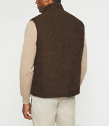 Brown and beige reversible sleeveless jacket MICKELBIS