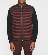 Dark burgundy sleeveless down jacket MIDORI