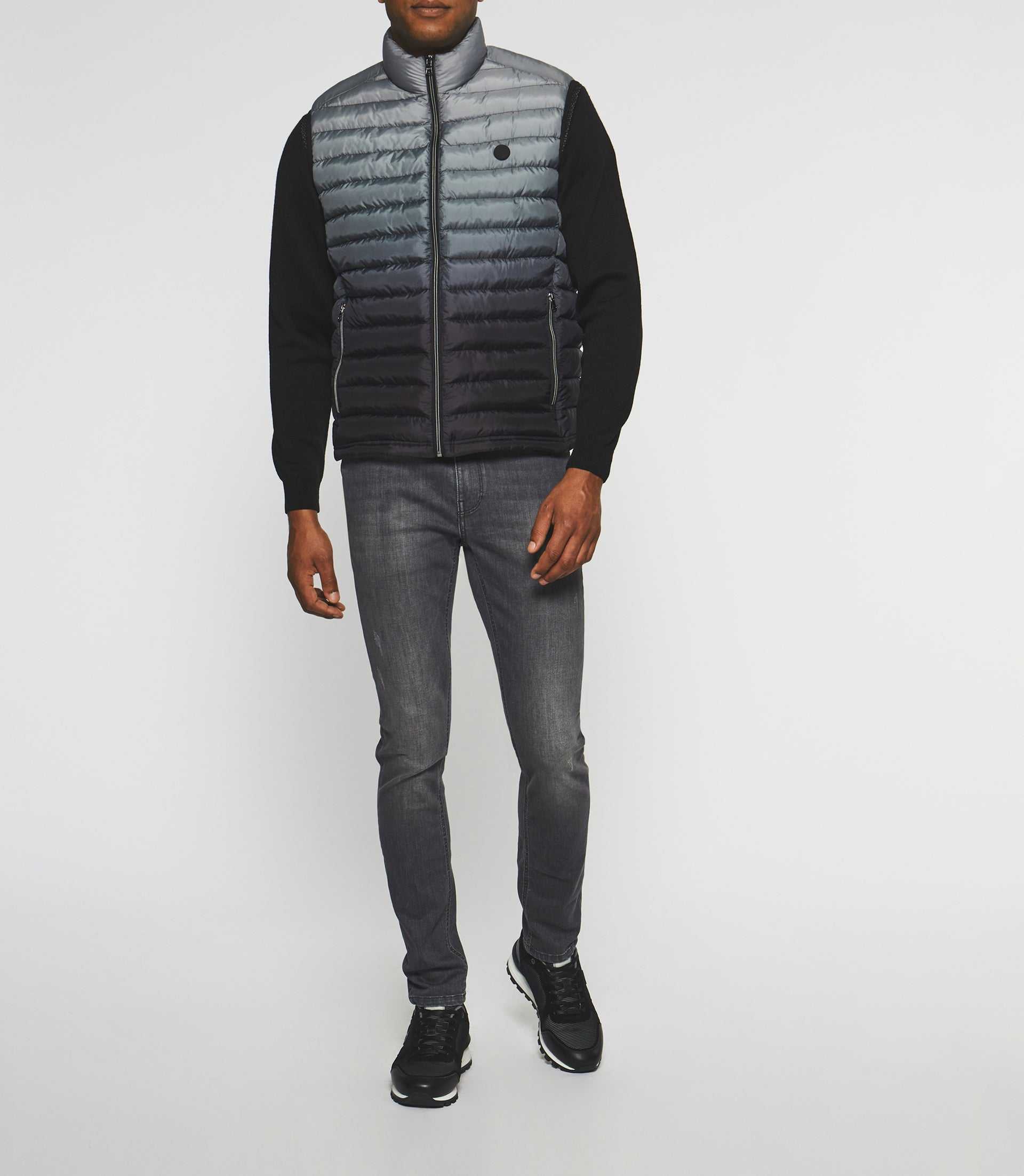 Sleeveless quilted down jacket with black gradient MIO