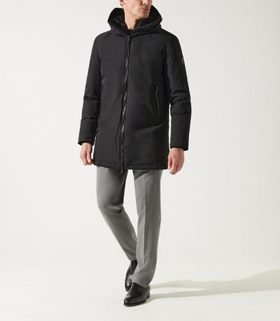 Parka longue à capuche noire MIRKO - IZAC