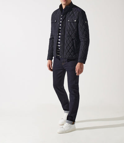 Blouson surchemise à col montant matelasse marine MACEOBT - IZAC