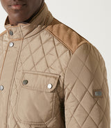 Taupe quilted stand-up collar overshirt jacket MACEOBT