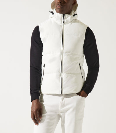 Doudoune sans manches avec capuche blanche MALI - IZAC