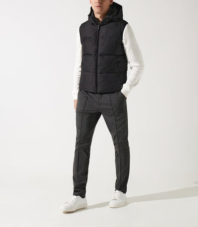 Doudoune sans manches avec capuche noire MALI - IZAC