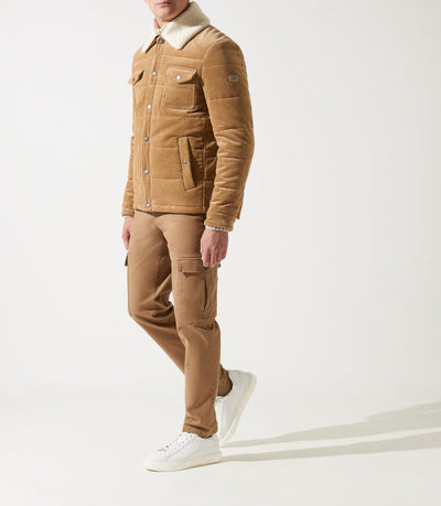 Blouson velours matelasse beige MANI - IZAC