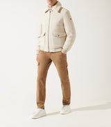 MATHIAS mastic sherpa-collared wool jacket